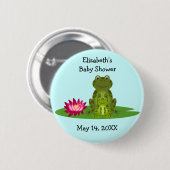 お母さんおよびベビーのカエルのテーマのベビーシャワーの好意 缶バッジ (正面&裏面)