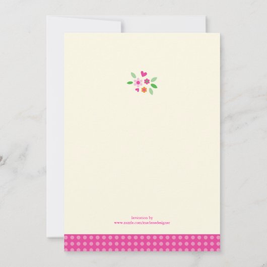 お母さんおよびベビーのフクロウの女の赤ちゃんのシャワーの招待状 招待状 (裏面)