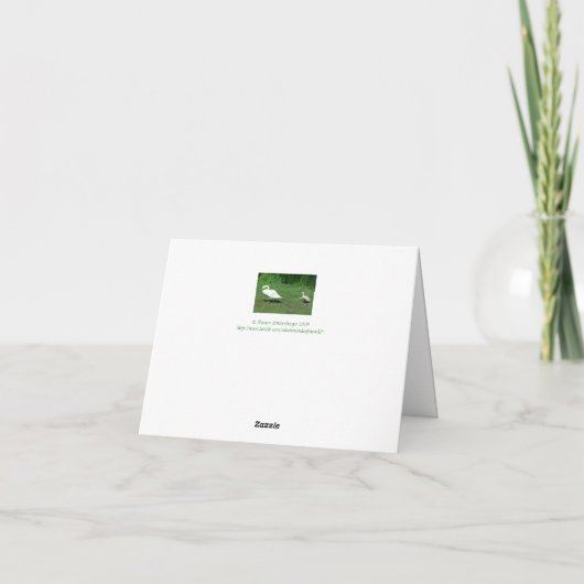 お母さんおよびベビーの白鳥の/BIRTHのおめでとう カード (裏面)