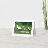 お母さんおよびベビーの白鳥の/BIRTHのおめでとう カード (正面)