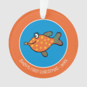 お母さんおよびベビーの魚のキス オーナメント (正面)