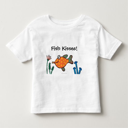お母さんおよびベビーの魚のキス トドラーTシャツ (正面)