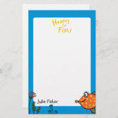 お母さんおよびベビーの魚のキス 便箋 (正面/裏面)