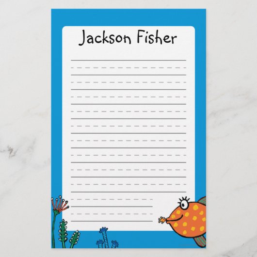 お母さんおよびベビーの魚のキス 便箋 (正面)