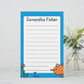 お母さんおよびベビーの魚のキス 便箋 (スタンド正面)