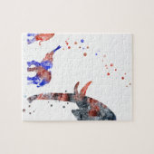 お母さんおよびベビー象、象家族 ジグソーパズル (横)