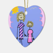 お母さんおよび私の母娘の歩行 セラミックオーナメント (左)
