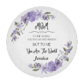 お母さんお前は世界パーソナライズされたの板だ カッティングボード (正面)