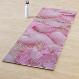お母さんお名前ピンクローズ花びら2面 ヨガマット