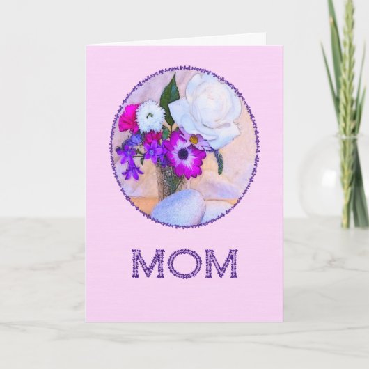 お母さんお母さんの日絵を描花。 カード (正面)