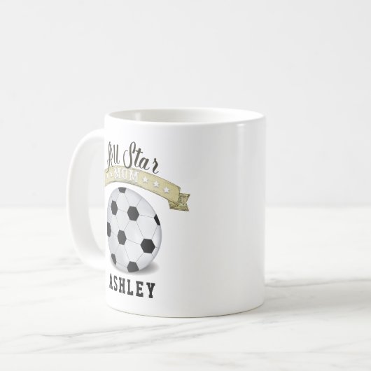 お母さんお洒落かわいいオールスターサッカーヴィンテージサイン コーヒーマグカップ (正面左)