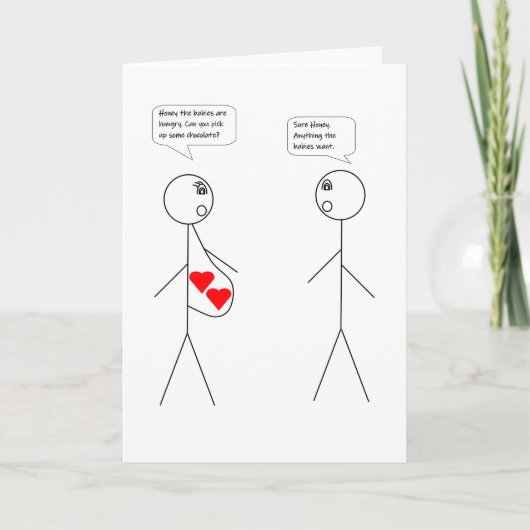 お母さんかお父さん、双子(双子) -チョコレート カード (正面)