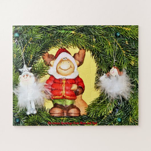 お母さんからのクリスマスの挨拶とパパ ジグソーパズル (横)