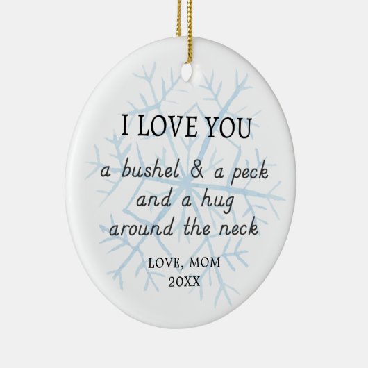 お母さんからのブッシェルとパーソナライズされたペックの形見 セラミックオーナメント (右)