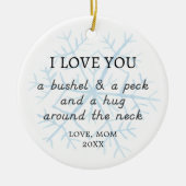 お母さんからのブッシェルとパーソナライズされたペックの形見 セラミックオーナメント (正面)