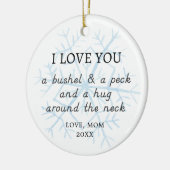 お母さんからのブッシェルとパーソナライズされたペックの形見 セラミックオーナメント (左)