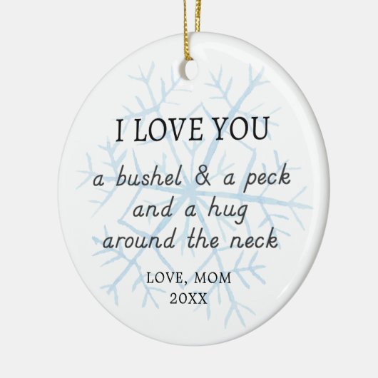 お母さんからのブッシェルとパーソナライズされたペックの形見 セラミックオーナメント (左)