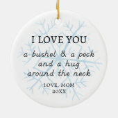 お母さんからのブッシェルとパーソナライズされたペックの形見 セラミックオーナメント (裏面)