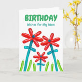 お母さんかわいいバルーン誕生日花 カード (黄色い花)