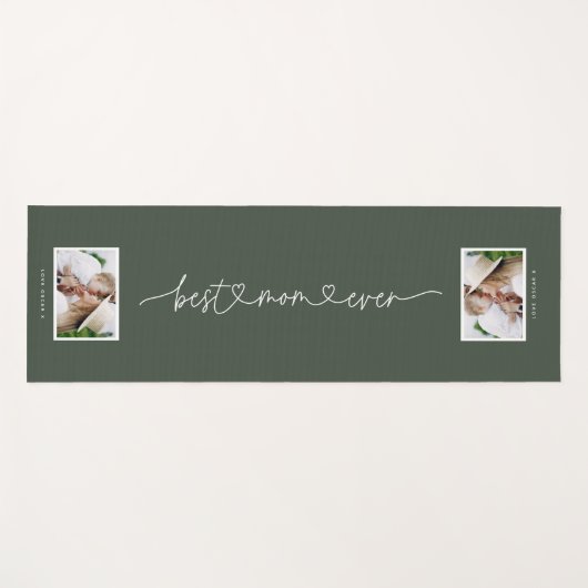 お母さんかわいモダンい脚本写真プレゼント ヨガマット (正面(横))