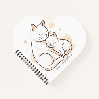 お母さんがいる場所がホーム - お母さん猫と子猫のイラストP ノートブック