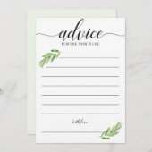 お母さんがカードになる緑の赤ちゃんシャワーアドバイス (正面/裏面)