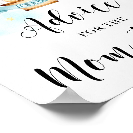 お母さんがサインする熱気球ゲームのためのアドバイス ポスター (角)