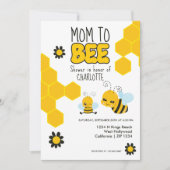 お母さんがビーをテーマにした赤ちゃんシャワー 招待状 (正面)