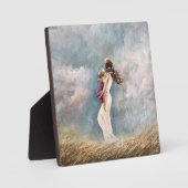 お母さんが娘の芸術、オフィスやホームデコールを持っている フォトプラーク (正面)