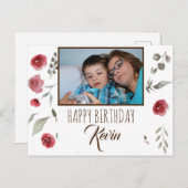 お母さんが子供に誕生日おめでとうと願う ポストカード (正面/裏面)