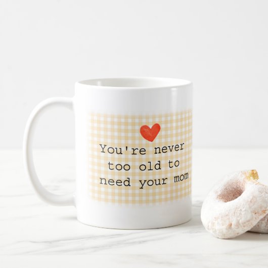 お母さんが必要な年齢なんてないかわいいママ コーヒーマグカップ (ドーナツ)