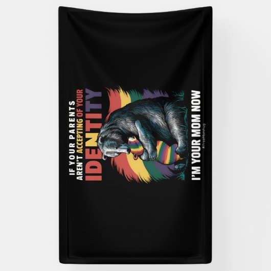 お母さんが抱き締めたLGBTQ 横断幕 (縦)