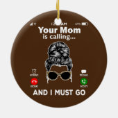 お母さんが電話して私が電話をかける セラミックオーナメント (裏面)