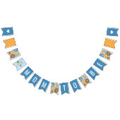 お母さんが青いジャングルの動物になる男の子の赤ちゃんシャワー バンティングフラッグ (全)