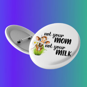 お母さんじゃない乳牛のビーガン 缶バッジ