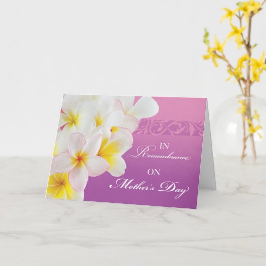 お母さんたちの思い出で，花と渦巻き カード (黄色い花)