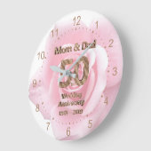 お母さんとお父さんの50周年結婚記念日 2019 ローズ ラージ壁時計 (傾斜)