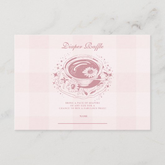 お母さんとピンクのお茶はおむつラッフルになる エンクロージャーカード (正面)