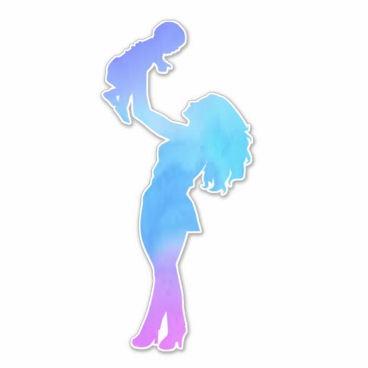 お母さんとベビーの水彩シール シール (正面)