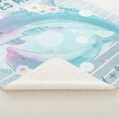 お母さんとベビーイルカと花お母さんが大好き シェルパブランケット (3/4)