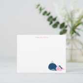 お母さんとベビークジラありがとうご注意{pink} サンキューカード (スタンド正面)