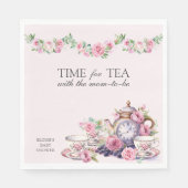 お母さんと一緒にお茶になる時間ヴィンテージティーポットフローラ スタンダードランチョンナプキン (正面)