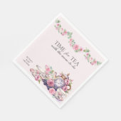 お母さんと一緒にお茶になる時間ヴィンテージティーポットフローラ スタンダードランチョンナプキン (角)