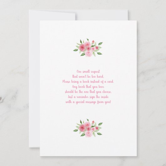 お母さんと一緒にお茶をする時間シャワー女の子 招待状 (裏面)