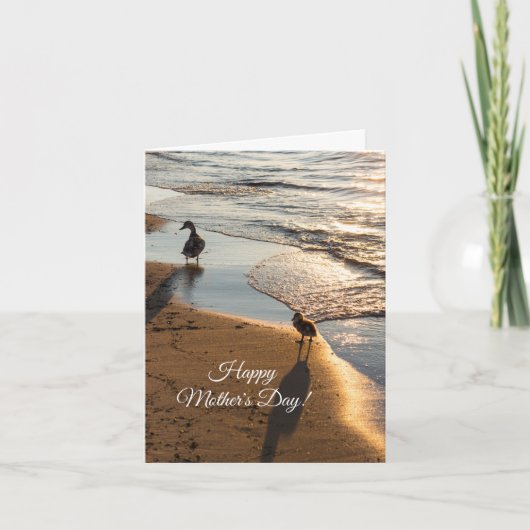 お母さんと夕焼けの散歩 マザーズデーカード サンキューカード (正面)