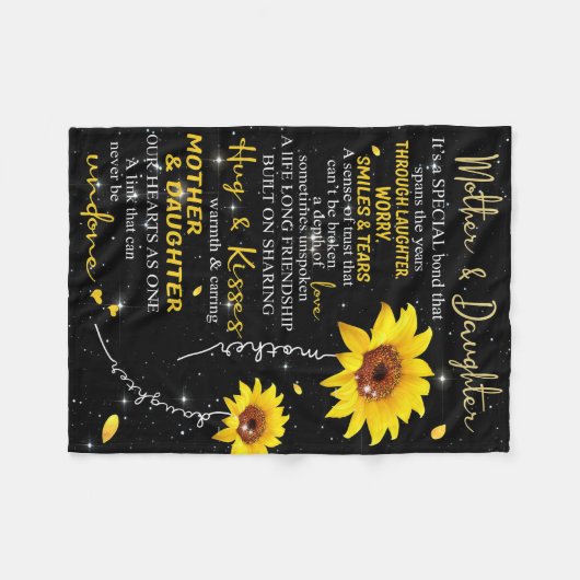 お母さんと娘さん毛布で私のサンシャイン フリースブランケット (正面(横))