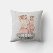 お母さんと娘の色をカスタマイズ |グレー クッション (裏面)