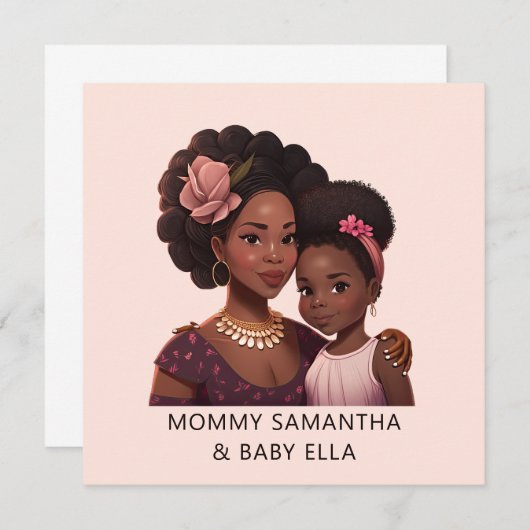 お母さんと娘(15)のパーソナライズされたブラック (正面/裏面)