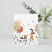 お母さんと子供がベビーカーに ポストカード (スタンド正面)