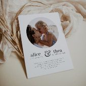 お母さんと子供 – 写真の共同誕生日 招待状